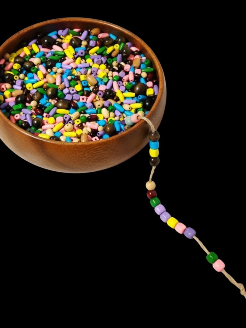 500-600 Pcs Variety 8mm - 20mm Colors Shapes Wood Beads Crafts Jewelry Making